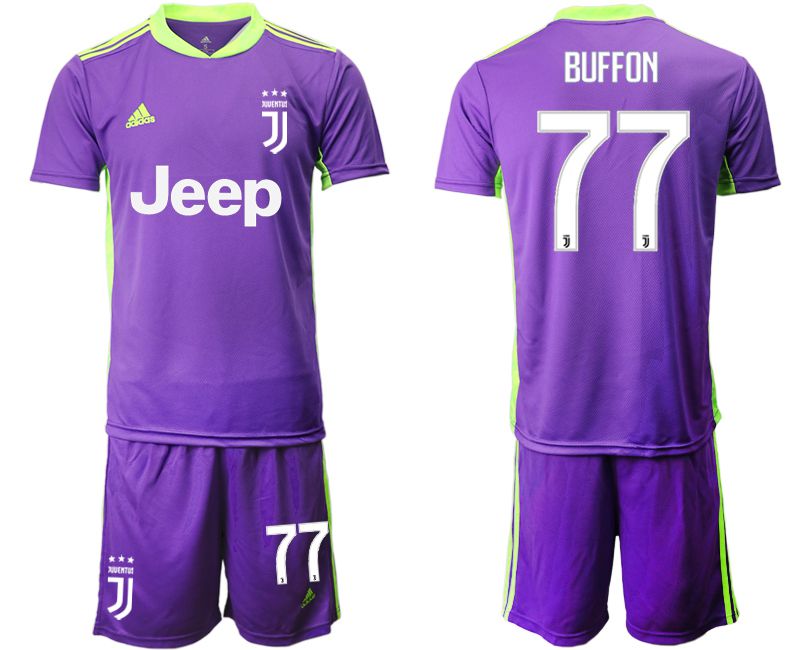 Men 2020-2021 club Juventus purple goalkeeper #77 Soccer Jerseys